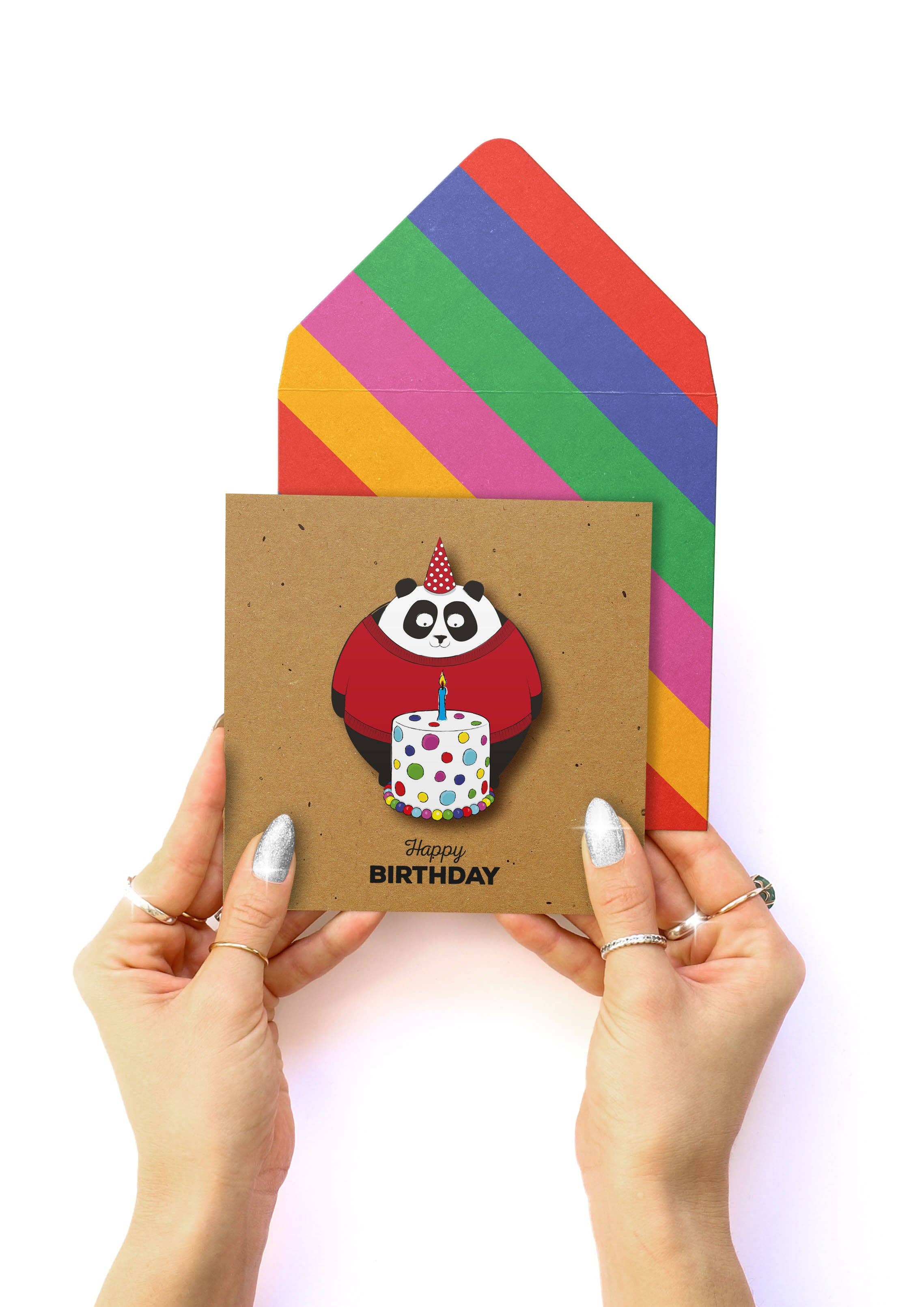 Tache - Wholesale Birthday Card - Happy Birthday Panda, Handmade Greeting Card1