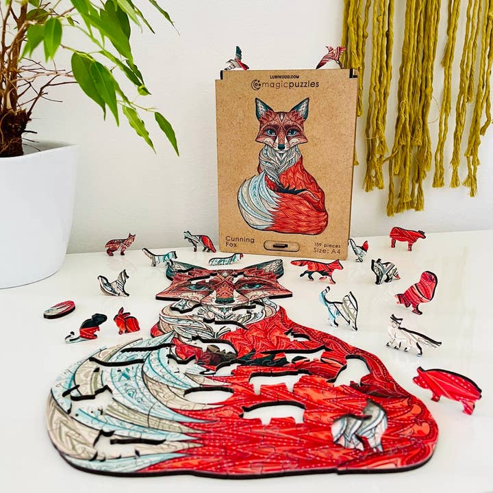 Lubiwood - Wholesale Puzzle - Adult - Cunning Fox Jigsaw A4 Premium Box2