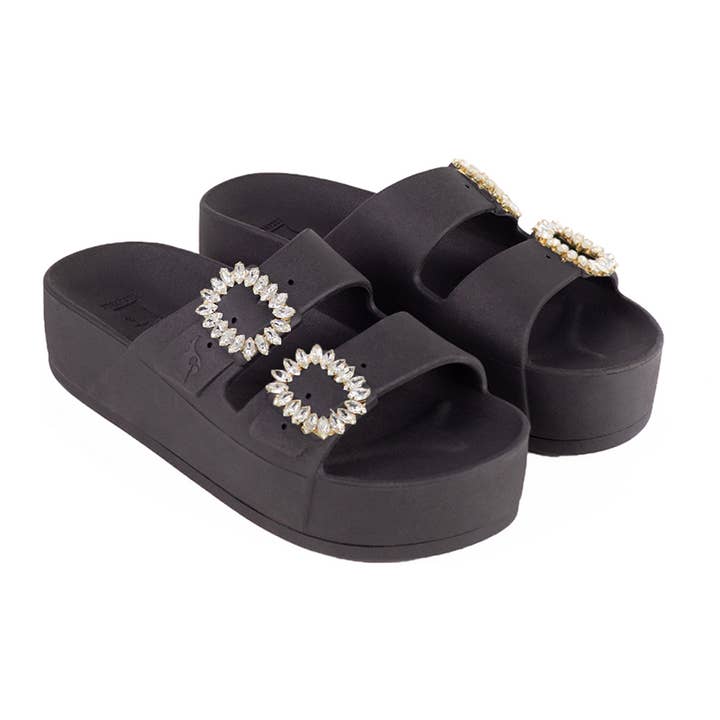 Cacatoès Caipirinha Lindo Black Wedge Sandals-Women for wholesale by Cacatoès