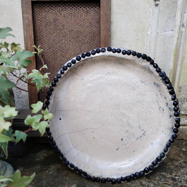 Isabelle Bedel - Sculpture Raku - Wholesale Decorative Plate/Dish/Bowl - WHITE RAKU DISH0