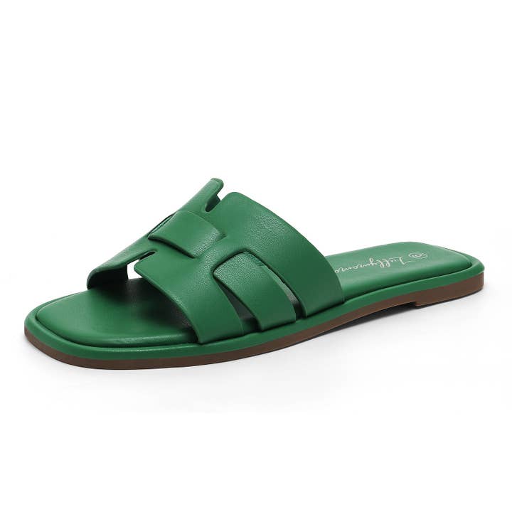 Elle - Green - Fashion Women's Low-Heel Flat Slippers for wholesale by funkymonkey