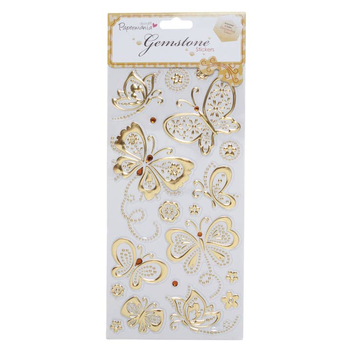 Create Christmas Gemstone Stickers - Butterflies - Gold for wholesale by West Design Products