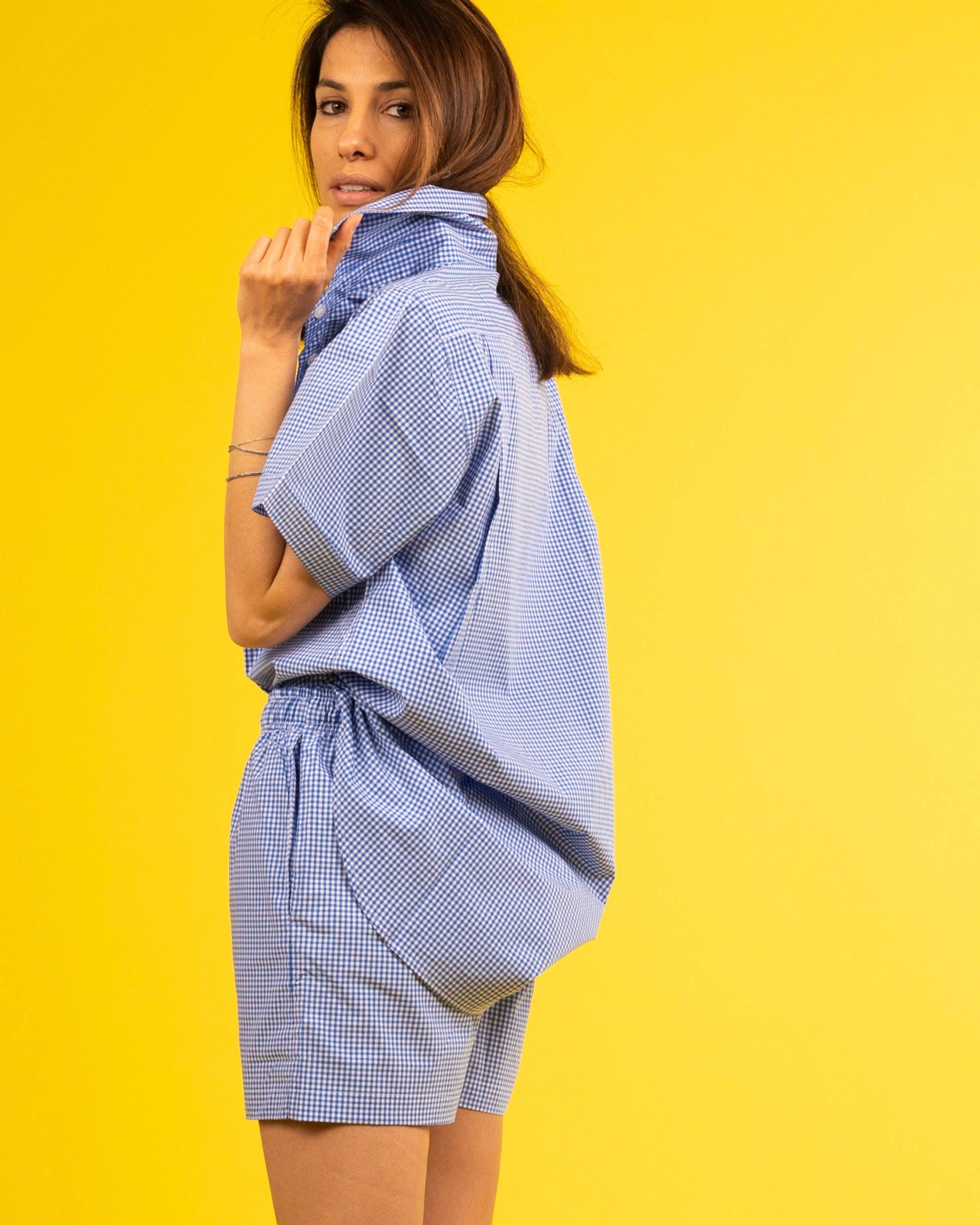 MUNID - Vente Chemise à col boutonné – femme - Chemise PARAGGI avec détail col italien3