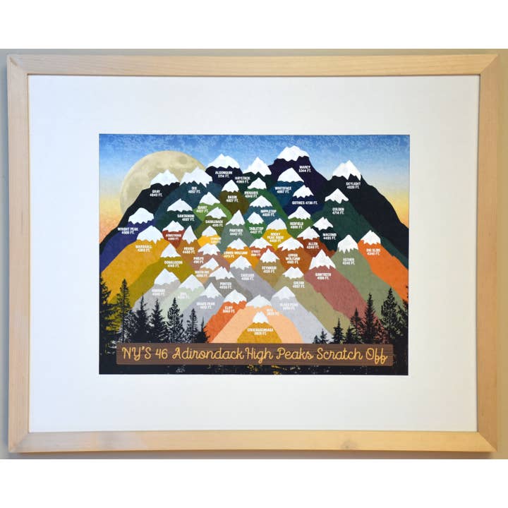 REMOVED BRAND - Wholesale Poster - NY'S Adirondack 46 High Peaks Hiking Scratch Off1