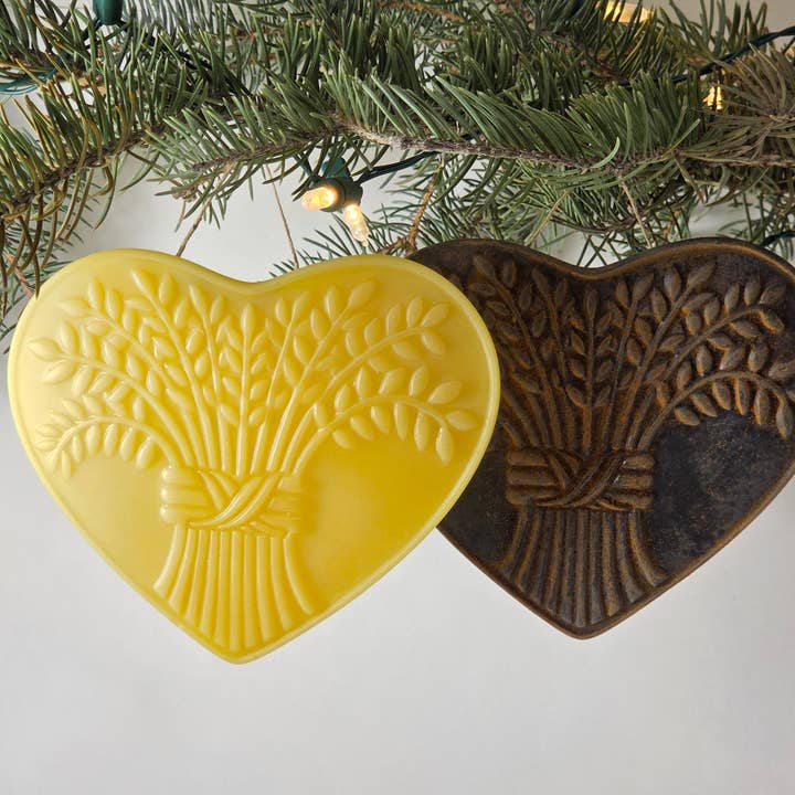 Farm and Hive - Wholesale Ornament - Winter Wheat Heart | Beeswax Ornament