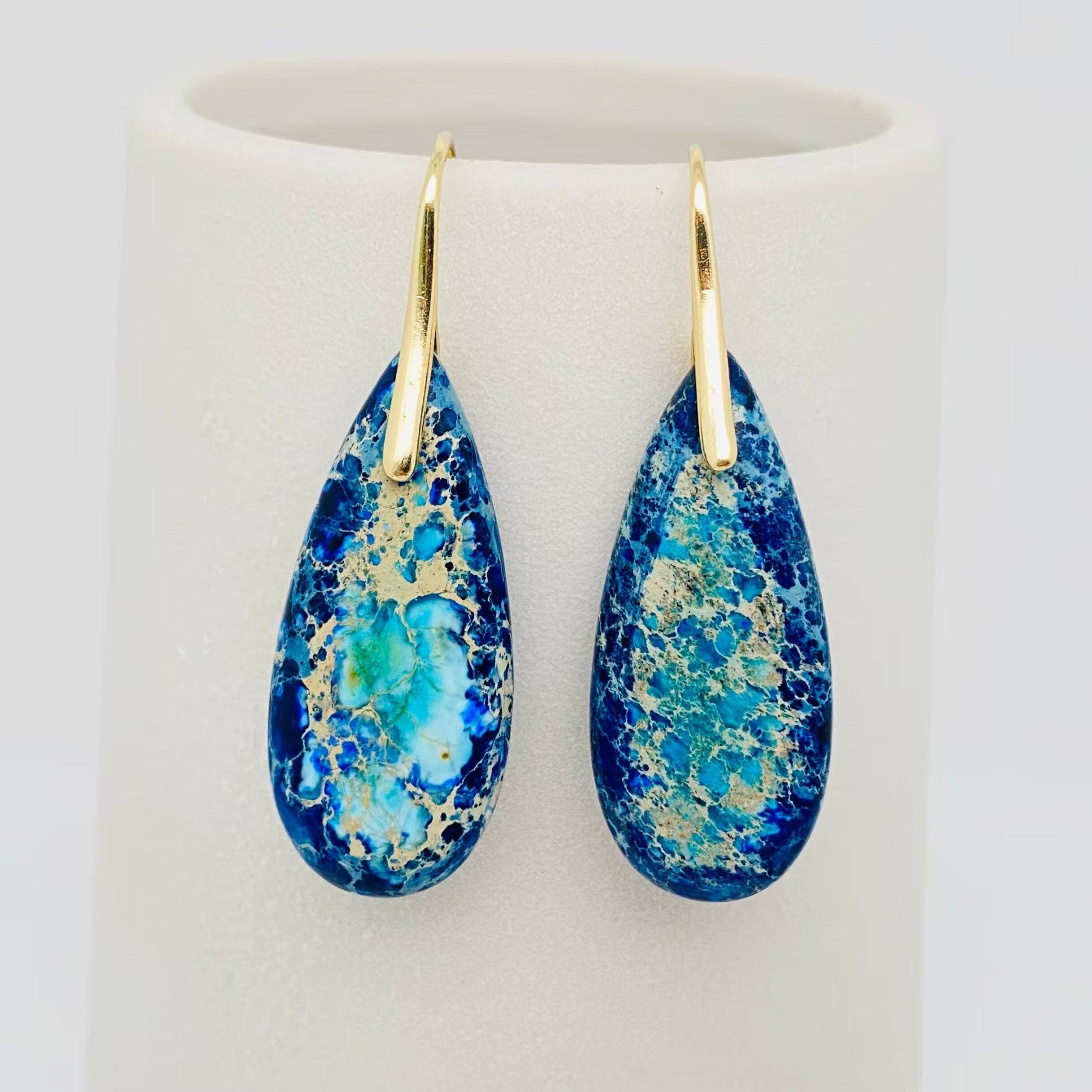 Mio Queena - Wholesale Dangle Earrings - Colored Emperor Stone Geometric Agate Chakra Earrings - CS0