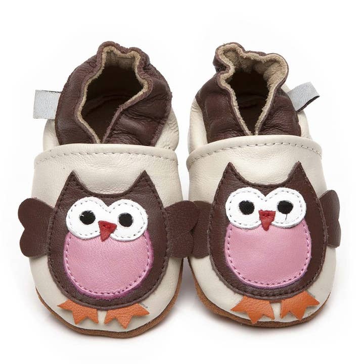 Soft Leather Baby Shoes Owl for wholesale by Olea London Ltd