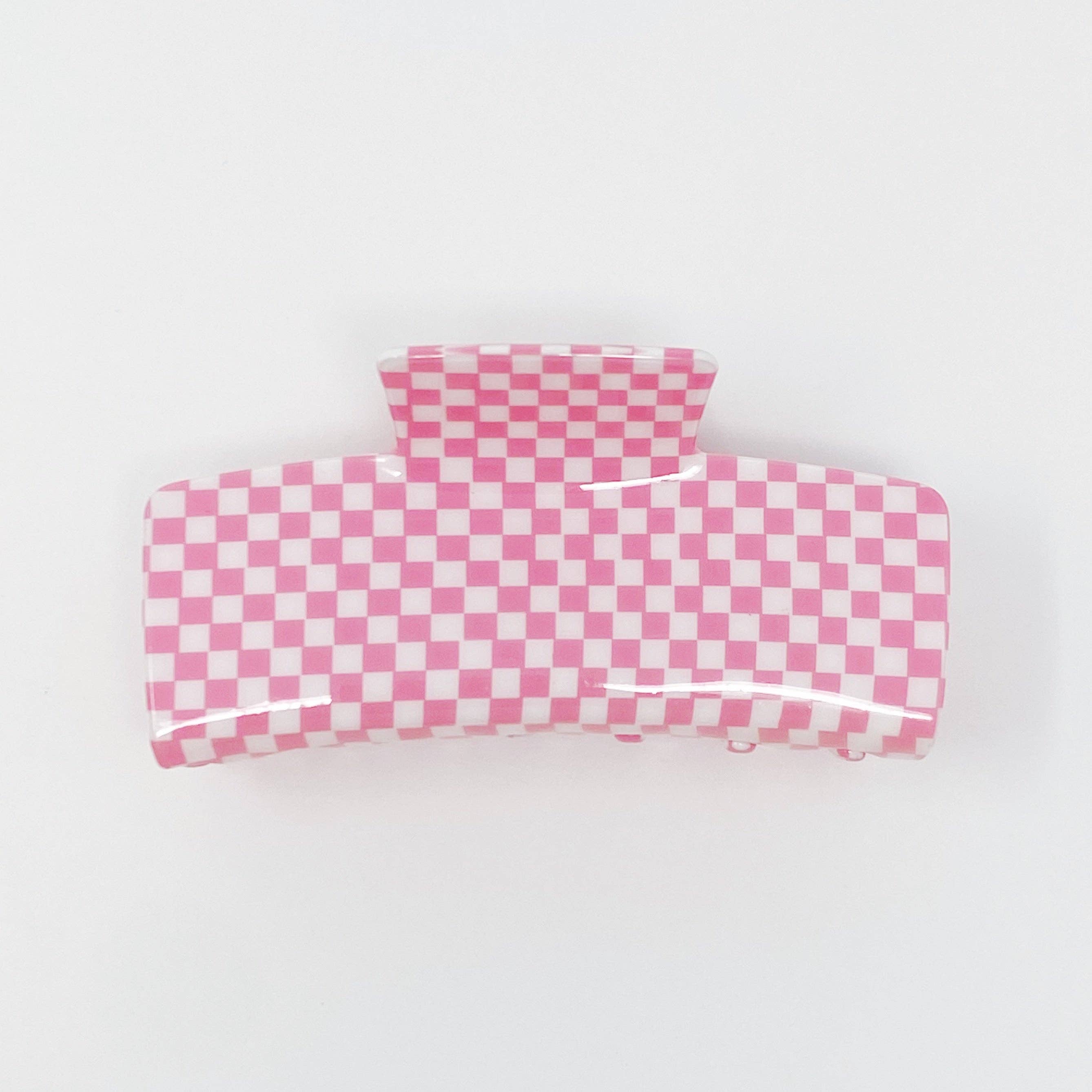 Ellison+Young - Wholesale Hair Clip - Women's - Oversized Checkered Hair Claw1
