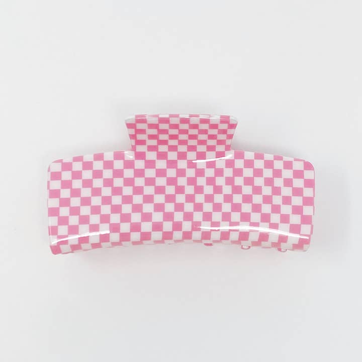 Ellison+Young - Wholesale Hair Clip - Women's - Oversized Checkered Hair Claw1