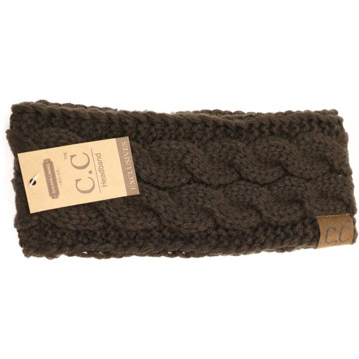 C.C Beanie - Wholesale Fashion Headband - Women's - Solid Cable Knit CC Women's Fashion Headband