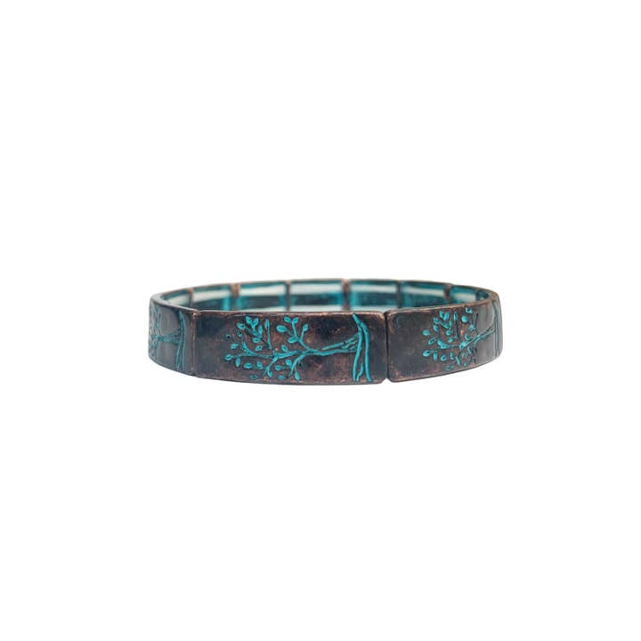 Patina Tree Of Life stretcharmband voor wholesale door Peaceful Village Inc.