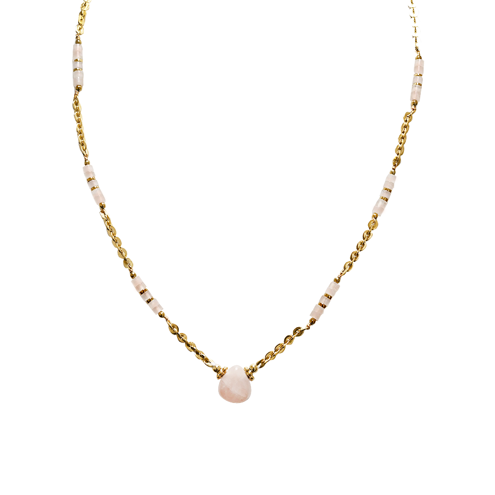 AMORINO SRL - Wholesale Beaded/Pearl Necklace - DROP NECKLACE WITH STONE BEADS - NK21124144E622