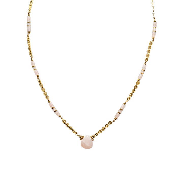 AMORINO SRL - Wholesale Beaded/Pearl Necklace - DROP NECKLACE WITH STONE BEADS - NK21124144E622