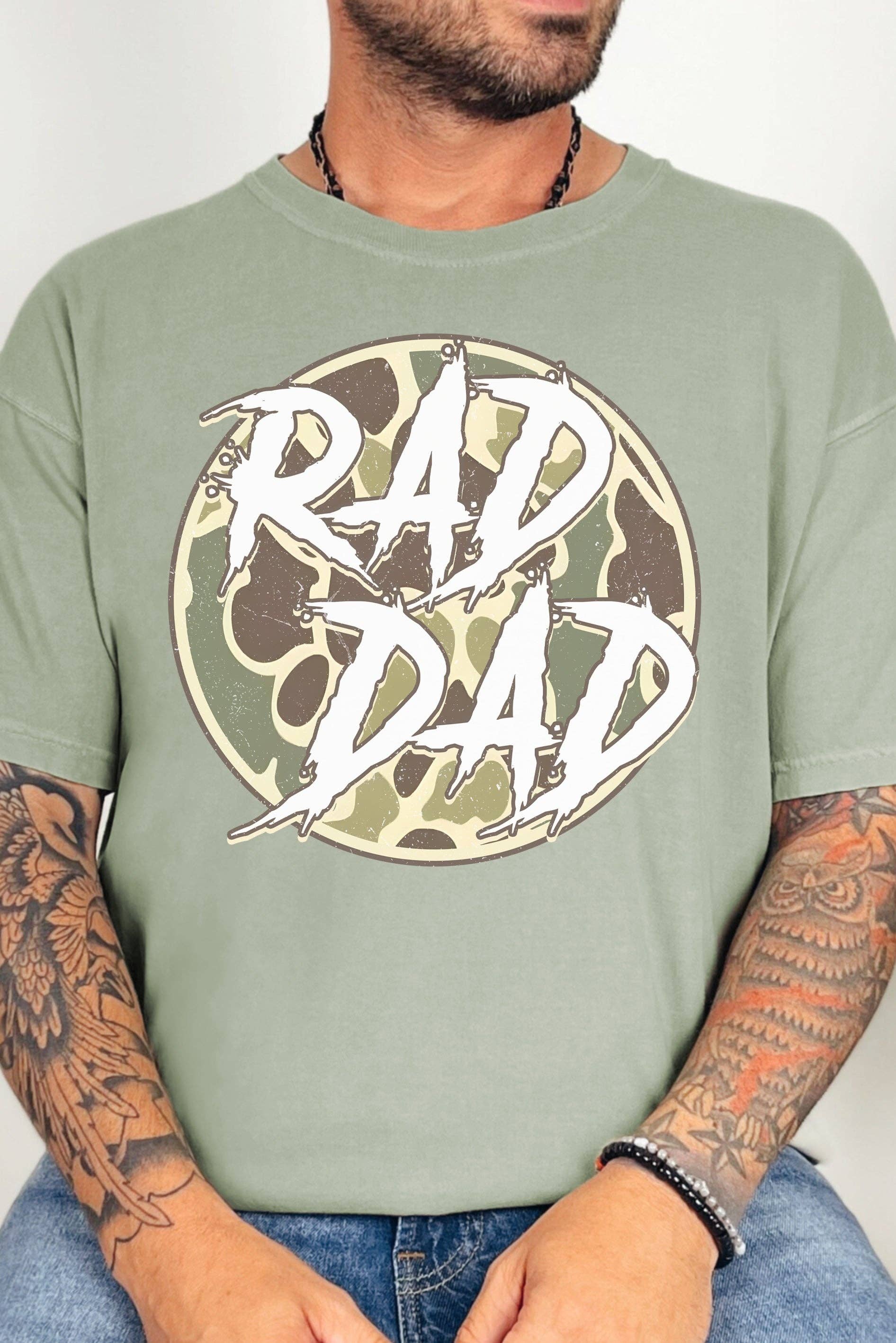 Wholesale Accessory Market - Wholesale Screen Printed T-Shirt - Men's - Camo Rad Dad Comfort Colors Adult Ring-Spun Cotton Tee0
