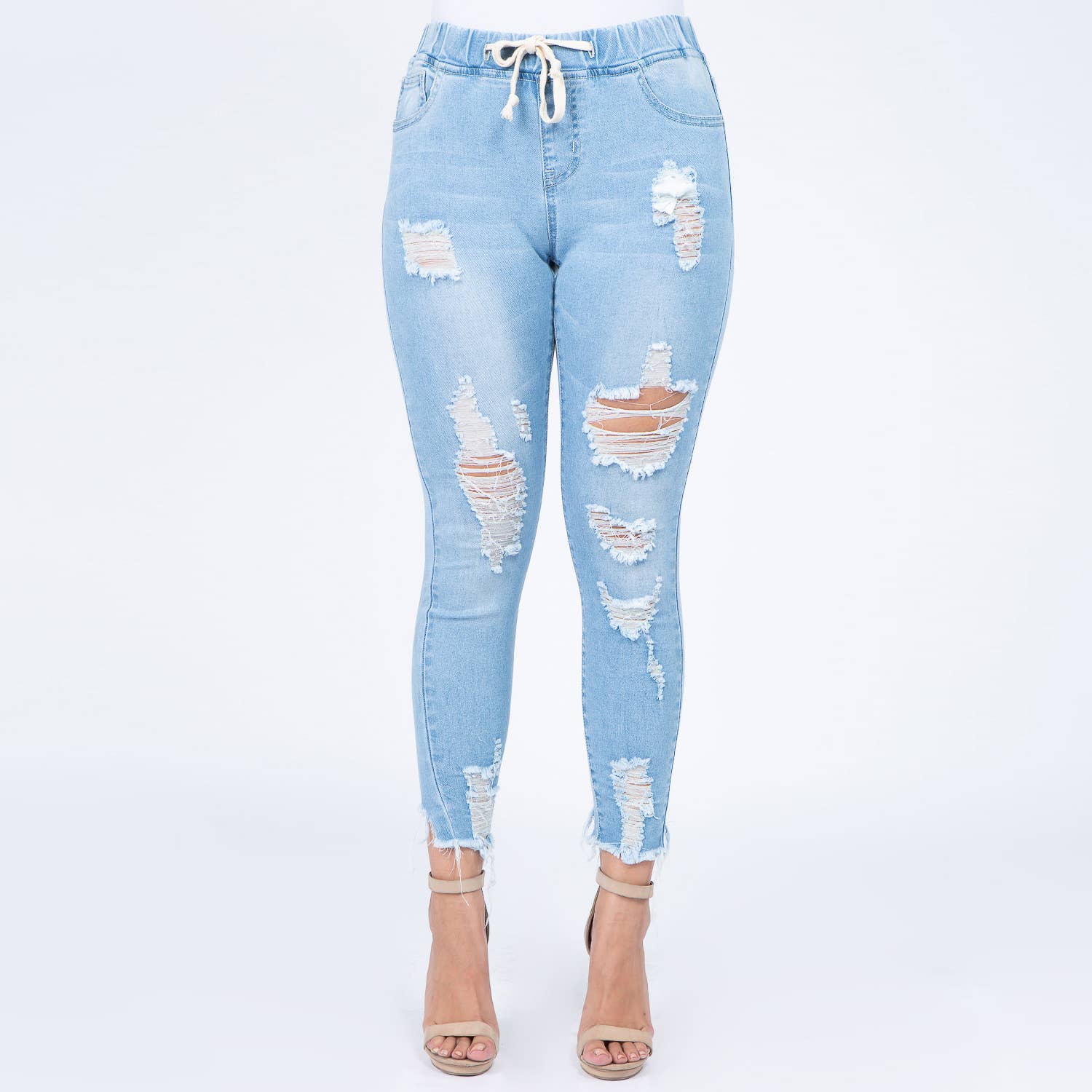 plus size denim joggers womens
