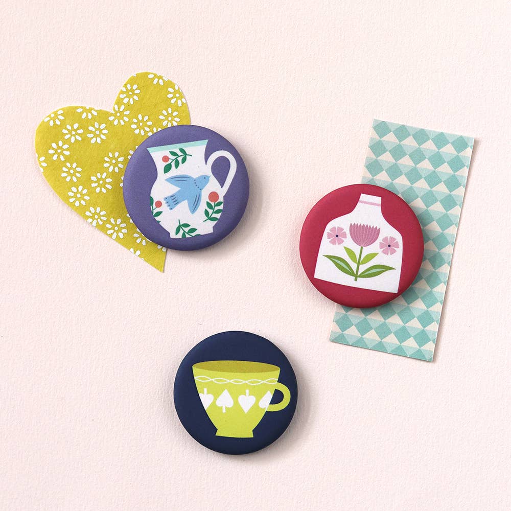 mini labo - Wholesale Magneet - Set van 3 ronde magneten met keramische motieven1