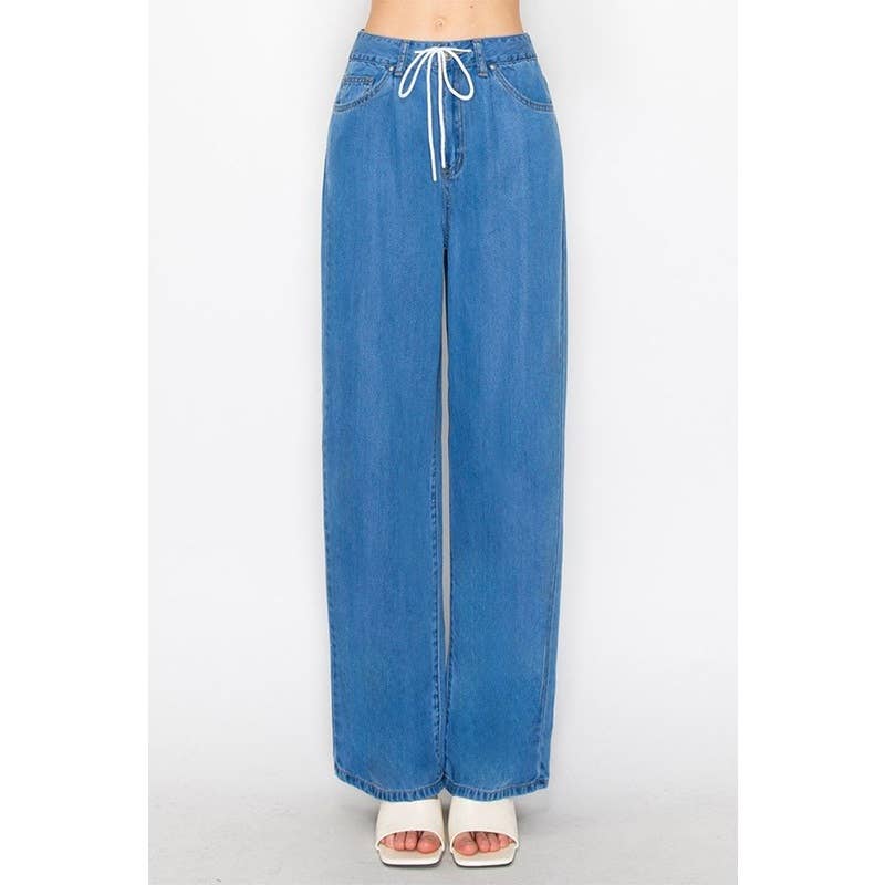 Paperdoll - Vendita all'ingrosso Jeans - Donna - JEANS LARGHI CON DRAPPEGGIO IN LYOCELL 2