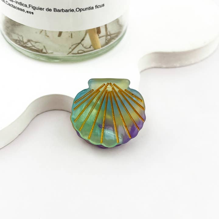 mildstyles - Wholesale Hair Clip - Women's - Cute Mini Small Shell with Gold Line Acetate Hair Claw Clip8