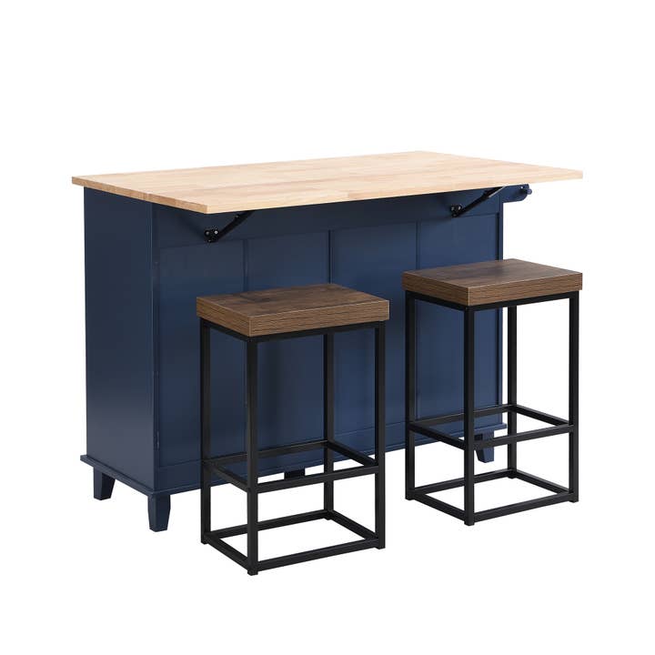 Blue Farmhouse Kitchen Island Set for wholesale on Faire6