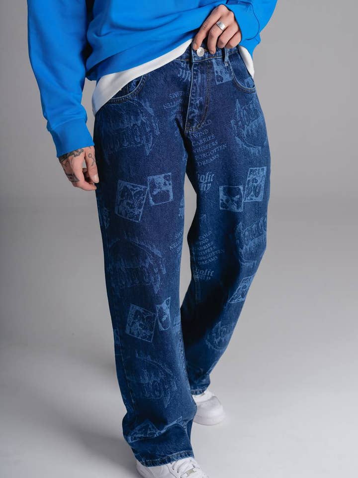 Premium Baggy Dijital Printing Denim Jeans for wholesale by PremiumDenim