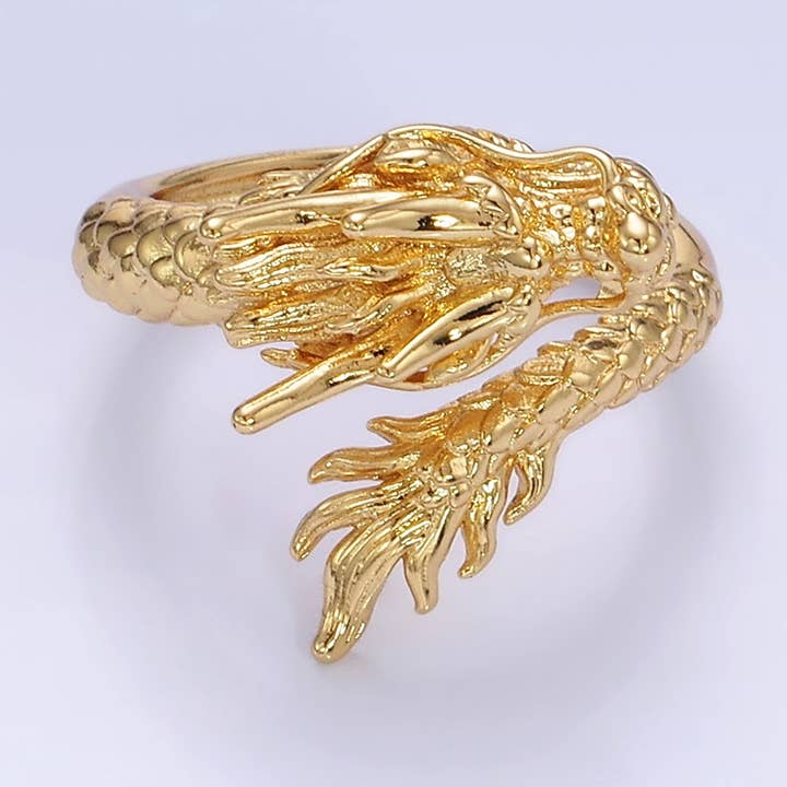 14K Gold Filled Artisan Scaled Dragon Wrap Ring | O1360 and other Purchase Wholesale artisan dragon. Free Returns & Net 60 Terms on Faire trending on Faire.