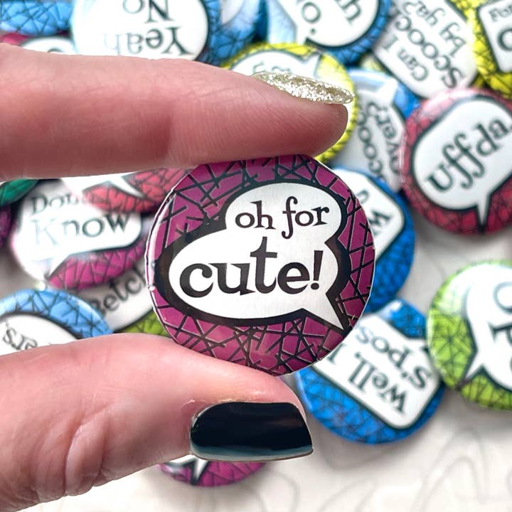Beckamade - Wholesale Lapel Pin/Button - 18 Comic Style Midwest Sayings 1.25 inch Round Button Pins5