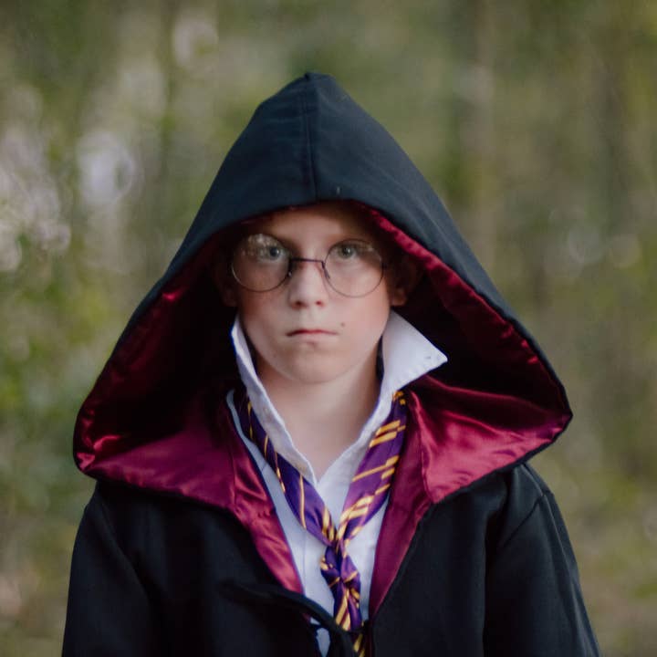 everfan - Vendita all'ingrosso Costume di carnevale - Bambini - Vestaglia da mago nera per bambini con fodera in raso7