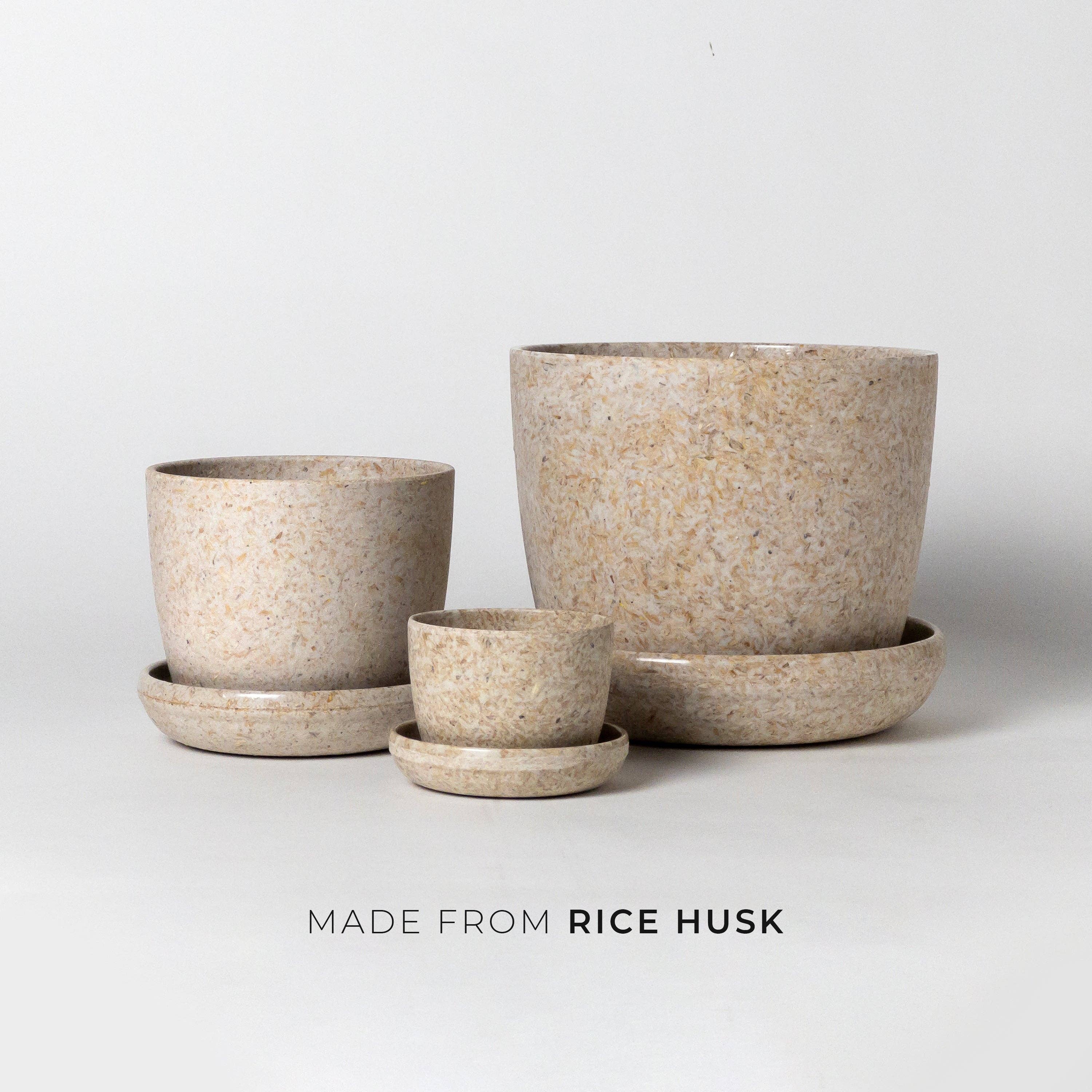 Kanso Designs - Wholesale Plant Pot - Three Set | Natural Upcycled Planters Set (3", 5", 7")3