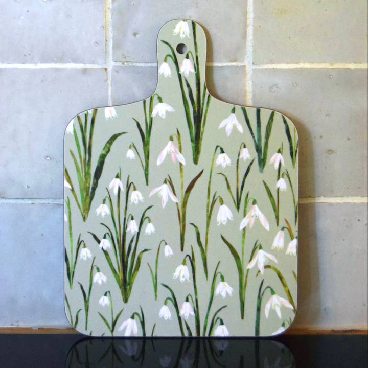 Freya Snow - Wholesale Cutting Board - Snowdrops Mini Chopping Board / Melamine Cutting Board0