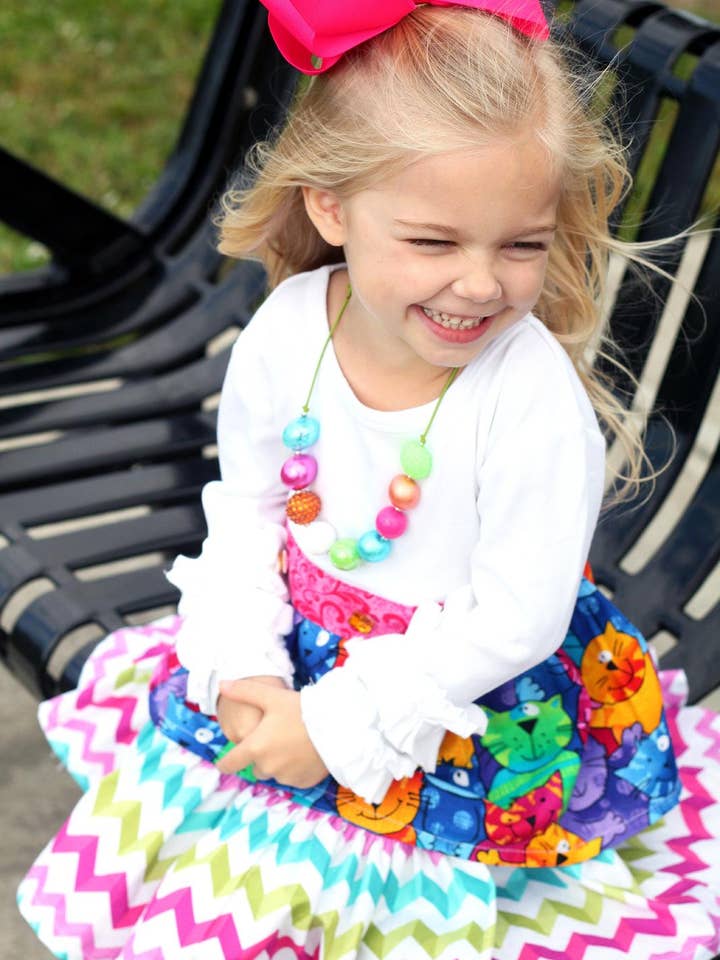 Rainbow Cats Boutique Ruffle Skirt Set LIMITED DESIGN for wholesale by Carolina Kids