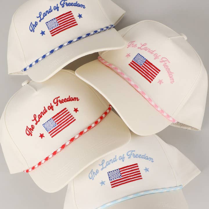Fashion City - Wholesale Trucker Hat - Unisex - The Land of Freedom Flag Embroidered Trucker Hat