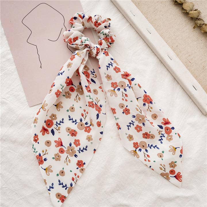 ACCITY - Wholesale Scrunchie - Women's - FRESH NEW FLORAL RIBBON HAIR ROPE_CWAHA08460