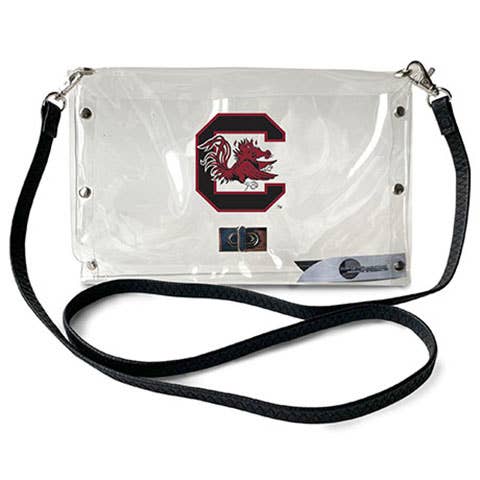Little Earth Productions - Wholesale Crossbody Bag - Women's - NCAA South Carolina Gamecocks Clear Envelope Purse