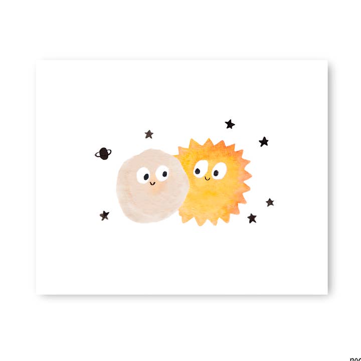 Sun + Moon Print for wholesale by Rocket Boogie Co.