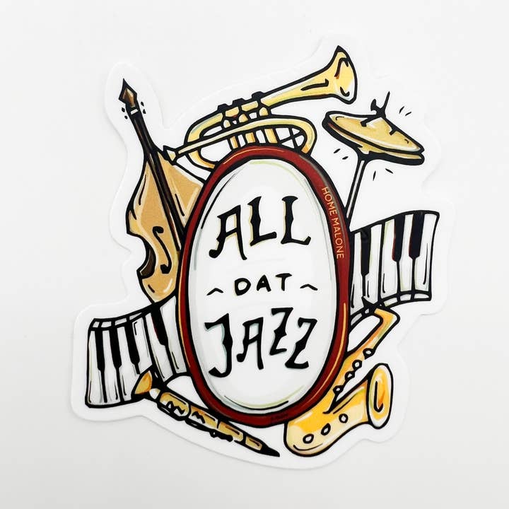 Pegatina All Dat Jazz, calcomanía para el festival de instrumentos de Nueva Orleans para venta al por mayor de Home Malone