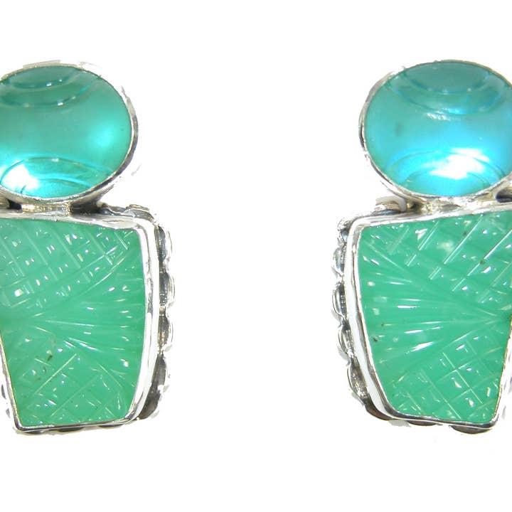 Vesuvianite Quartz Sterling Silver Earring for wholesale by Amy Kahn Russell