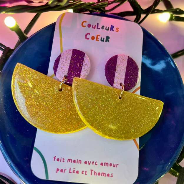 Ibiza - Guld/ Violet-Rosa for engroshandel hos Couleurs cœur