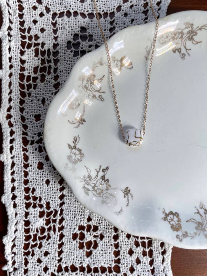 I AM WHOLE White Square Necklace for wholesale by Hamrick Avenue