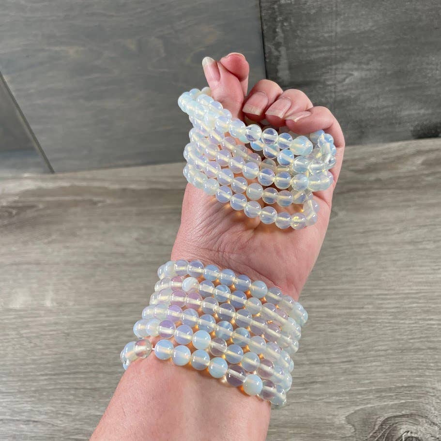 Keystone Crystals - Wholesale Beaded Bracelet - 8mm Round Gemstone Beaded Bracelets – Assorted Crystals Bulk56