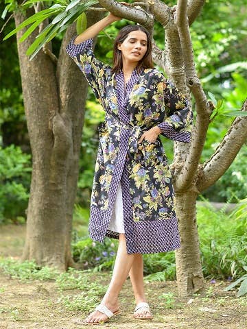 Handprint - Wholesale Kimono - Women's - CHELSEA BLACK KIMONO