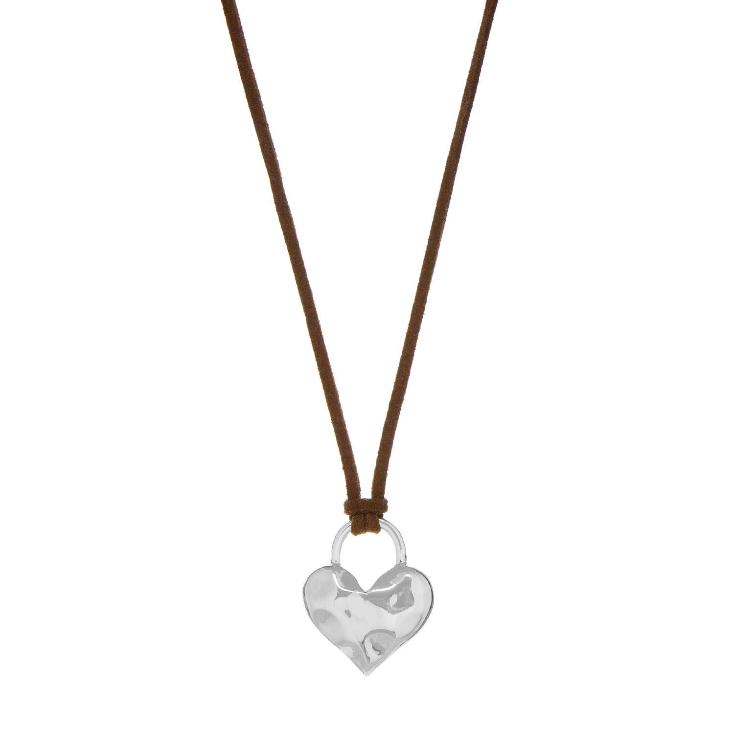 Marlyn Schiff - Wholesale Pendant/Charm Necklace - textured puffy heart suede adjustable necklace0