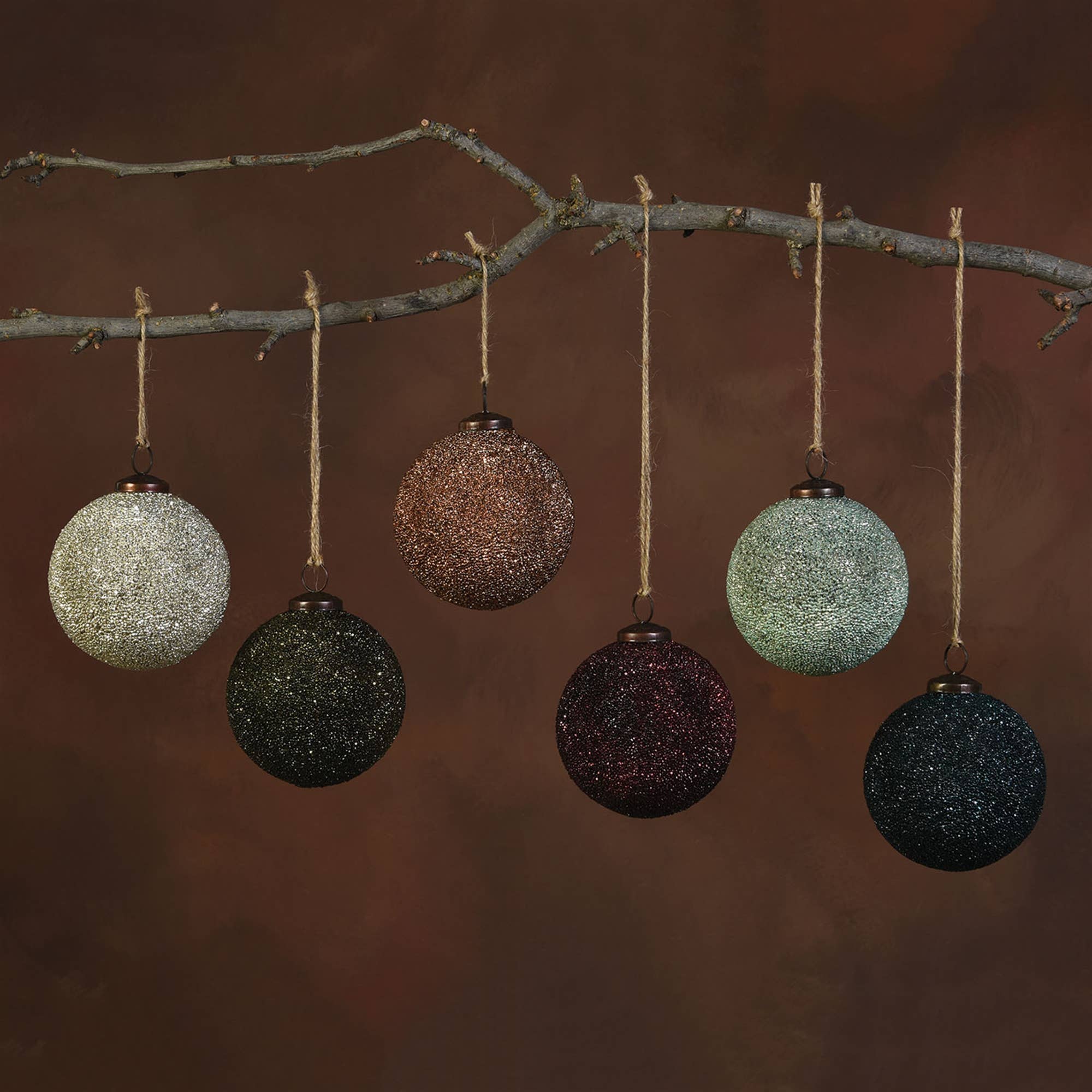 HomArt - Wholesale Ornament Set - Crystalized Glass Ornaments - Grand, Set of 6, Assorted Colo7