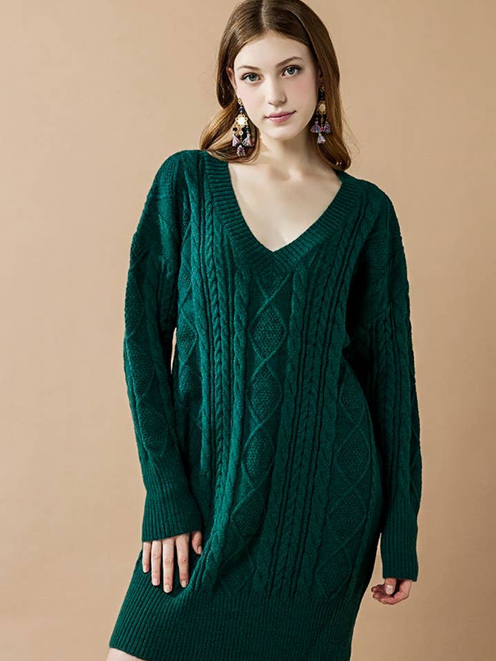 noflik - Wholesale Dress - Women's - IND1023 Cable Knit Dress-12pcs Pack $4.99/unit (71%OFF)16
