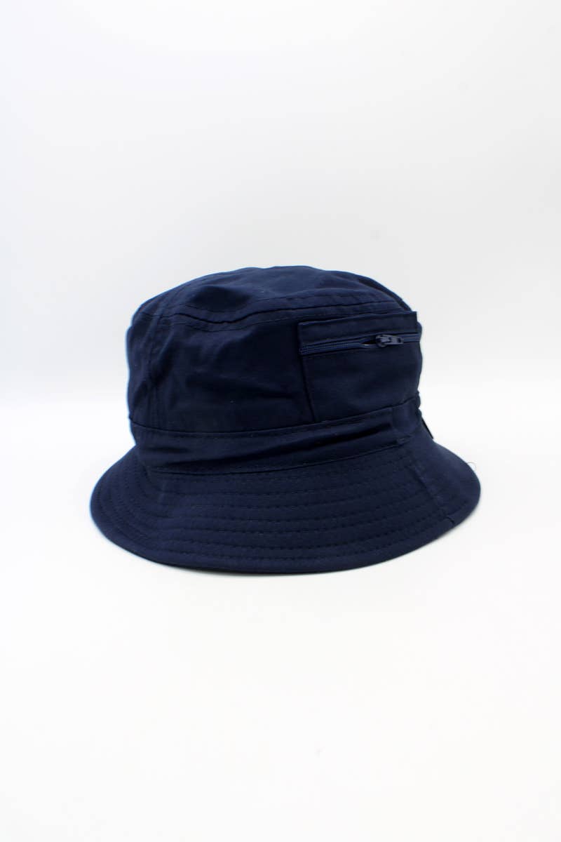 Hologramme Paris - Wholesale Bucket Hat - Unisex - Plain Cotton Classic Bucket Hat with Zip18