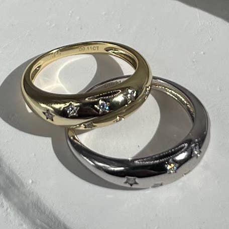 Stars Above Ring - Dome Ring - Stacking Gold/Silver for wholesale by Vie Jewelry