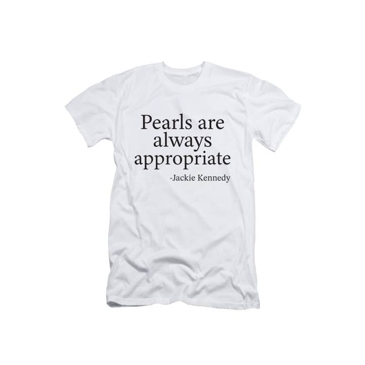 nobarand – wholesale Screen printed t-shirt – Women′s – HUT-L4787 Pearls Are Always Appropriate Graphic Women Tee