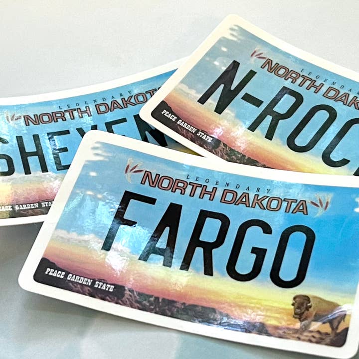 Beckamade - Wholesale Sticker - Custom North Dakota License Plate City Sticker3