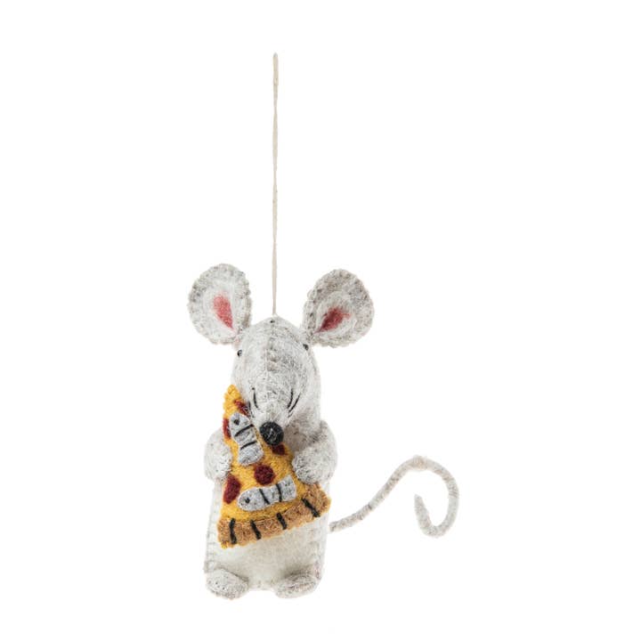 Global Goods Partners - Wholesale Ornament - Felt Pizza Rat Ornament2
