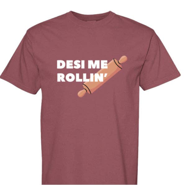 Desi Me Rollin' (Pin) T-shirt for engroshandel hos Smriti Designs Gift Shop