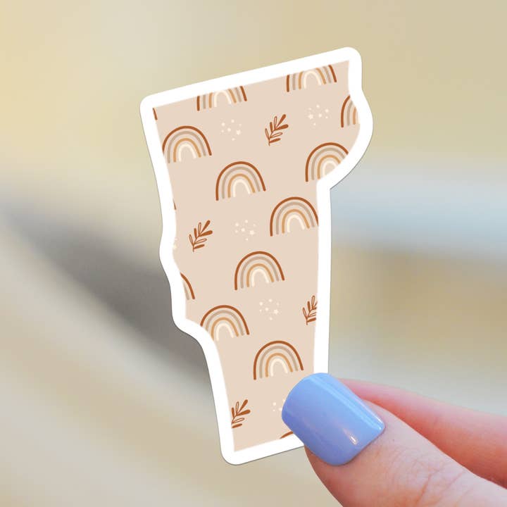 Vermont Boho Rainbow State Sticker for wholesale by The State Stickers